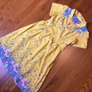 Modcloth floral butterflies dress L with pockets